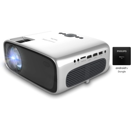 Proyector NeoPix Ultra One+ Full HD de Philips: con Llave USB Android TV, Chromecast Integrado y Puerto HDMI