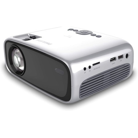 Proyector Philips NeoPix Easy Mini Proyector Portátil Profesional para Hogar/Empresa - 65" 480p FHD LED Altavoces Estéreos 2600