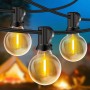 Rintea Guirnalda Luces Exterior, 20M/66FT con 30+2 Bombillas, Luces Exterior Jardin Enchufables, Blanco Cálido 2700 K, IP44