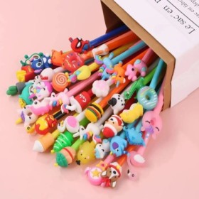 40 unids/lote de bolígrafos de Gel Kawaii, bolígrafos neutros de dibuj