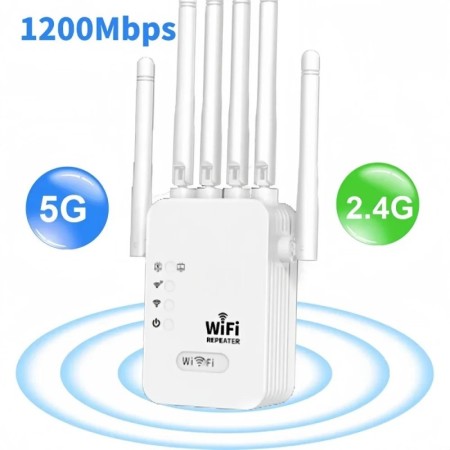 Amplificador WiFi 1200Mbps Repetidor WiFi inalámbrico Extensor WIFI Am