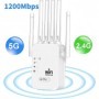 Amplificador WiFi 1200Mbps Repetidor WiFi inalámbrico Extensor WIFI Am