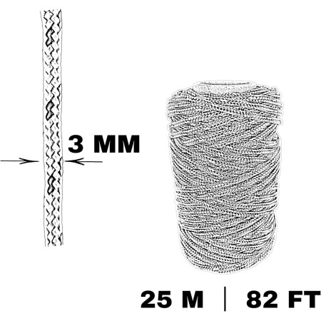 Cordón de Poliéster 3mm * 25m. Fabricado en España. para Manualidades, Aire Libre, Exteriores, Jardín y Bricolaje. Violeta con