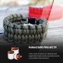 Abma Cord Paracord 4mm 9 Hebras 30m Cuerda de Nylon Cuerda Paracord Tipo III 620lbs - MAX. 280 kg - Negro