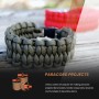 Abma Cord Paracord 4mm 9 Hebras 30m Cuerda de Nylon Cuerda Paracord Tipo III 620lbs - MAX. 280 kg - Negro