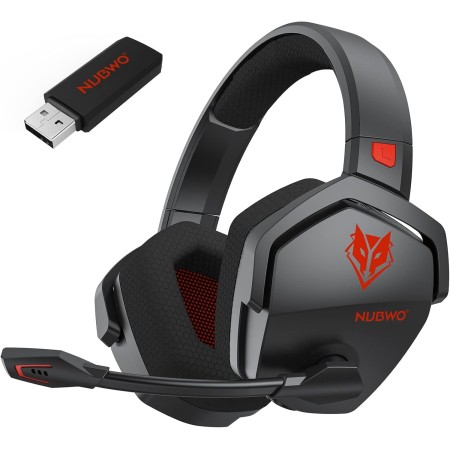 NUBWO G06 Cascos Gaming Inalámbricos con Drivers de 50 mm para PC/Ps5/Ps4/NS/Mobile, Auriculares Gaming Inalámbricos con 2.4