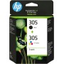 HP 305 6ZD17AE, Negro y Tricolor, Cartuchos de Tinta Originales, Pack de 2, compatible con impresoras de inyección de tinta HP