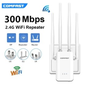 Comfast 2G 300Mbps WIFI repetidor 4 Antena De alta ganancia extensor D