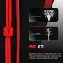 Abma Cord Paracord 4mm 9 Hebras 30m Cuerda de Nylon Cuerda Paracord Tipo III 620lbs - MAX. 280 kg - Negro