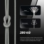Abma Cord Paracord 4mm 9 Hebras 30m Cuerda de Nylon Cuerda Paracord Tipo III 620lbs - MAX. 280 kg - Negro