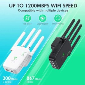 Enrutador inalámbrico de 1200Mbps, repetidor WiFi 2,4G 5G, amplificado