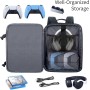 Hap Tim Mochila de viaje para consola PS5, funda acolchada de protección PlayStation 5, gran capacidad para portátil,