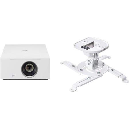 LG CineBeam HU710PW - Proyector TV 4K con SmartTV webOS 6.0, hasta 140", Fuente LED 4 Canales & Amazon Basics Tilting Projector