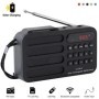 Radio portátil FM MP3 USB Bluetooth altavoz inalámbrico soporte carga 