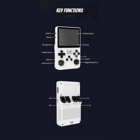 R36S - Consola de mano de videojuegos retro, pantalla IPS de 3,5 pulgadas, reproductor de vídeo, tarjeta TF de 64 GB, más de 10