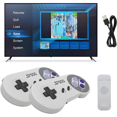Consola de Videojuegos Retro,Controladores de Juegos,con Dos Asas Consola de Juego Retro Inalámbrica,Controlador Inalámbrico