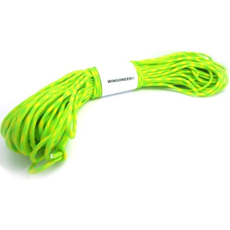WINGONEER Cuerda de paracaídas de 100 pies, 7 núcleos, 550, Paracord, Nailon, Playa, Camping, 30 Metros, Color Rojo y Naranja