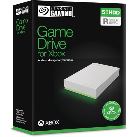 Seagate Game Drive for Xbox 5TB, Unidad de disco duro (HDD) externa portátil, USB 3.2 Gen 1, negra, certificación Xbox, LED RGB,