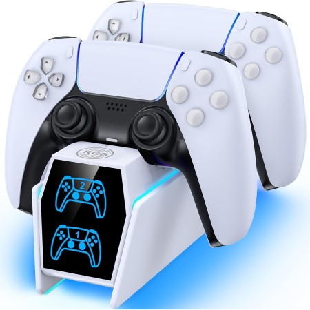Cargador para PS5 Mando con Cable, Base de Carga para PS 5 Edge, 2,5H Carga para PS5 Mando Cargador para Playstation 5
