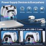 Cargador para PS5 Mando con Cable, Base de Carga para PS 5 Edge, 2,5H Carga para PS5 Mando Cargador para Playstation 5