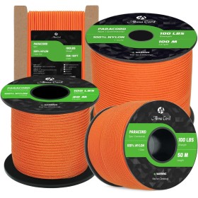 Abma Cord Paracord 2mm Cuerda de 100% Nylon 15m Tipo I Cuerda de Paracaídas 1 Hebra - MAX. 45 kg - Naranja