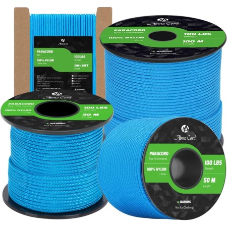 Abma Cord Paracord 2mm Cuerda de 100% Nylon 15m Tipo I Cuerda de Paracaídas 1 Hebra - MAX. 45 kg - Naranja