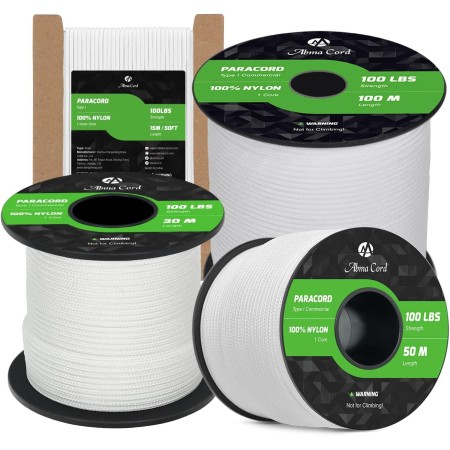 Abma Cord Paracord 2mm Cuerda de 100% Nylon 15m Tipo I Cuerda de Paracaídas 1 Hebra - MAX. 45 kg - Naranja
