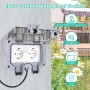 NVIYAM Enchufe Exterior Impermeable con Interruptor y Luz Indicadora, Toma de Corriente IP66, Enchufe Superficie Resistente para