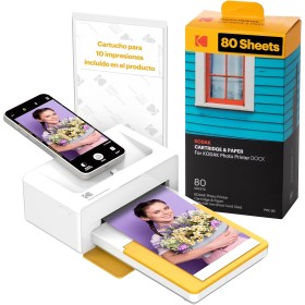 KODAK Dock Plus 4PASS Impresora de Fotos Instantánea (10x15cm) + Pack con 90 Hojas