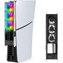 Ventilador de Refrigeración para PS5 Slim y PS5 Pro - Tendak Ventilador de Refrigeración LED con luz RGB, Puerto USB 3.0 y 3