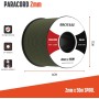 Brotree 2mm Paracord 3 Hebras 15M 100% Nylon Cuerda de Paracaídas para Al Aire Libre, Artesanía, Bricolaje - 90kg Carga de