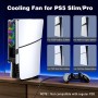 Ventilador de Refrigeración para PS5 Slim y PS5 Pro - Tendak Ventilador de Refrigeración LED con luz RGB, Puerto USB 3.0 y 3