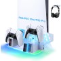Mcbazel Soporte de pared RGB para consola de juegos PS5 Slim/PS5 Pro/PS5 Estación de Carga Dual para Controladores Montada en la