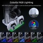 Mcbazel Soporte de pared RGB para consola de juegos PS5 Slim/PS5 Pro/PS5 Estación de Carga Dual para Controladores Montada en la