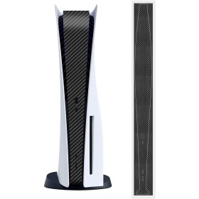 kwmobile Pegatina compatible con Sony Playstation 5 Disc Edition - Skin decorativo y protector para videoconsola - de carbono