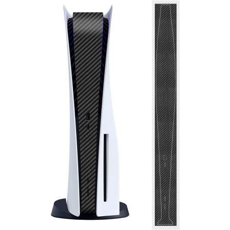 kwmobile Pegatina compatible con Sony Playstation 5 Disc Edition - Skin decorativo y protector para videoconsola - de carbono