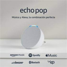 Echo Pop (Última generación) | Altavoz inteligente Bluetooth con Alexa de sonido potente y compacto | Blanco