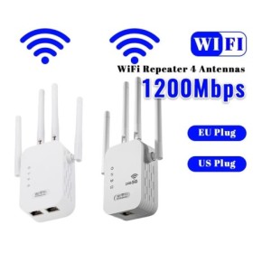 Amplificador de señal WiFi de 1200Mbps con puerto WAN/LAN, amplificado