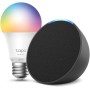 Echo Pop | Verde azulado + Tapo L530EA Bombilla LED Inteligente (E27), Compatible con Alexa - Kit de inicio de Hogar digital