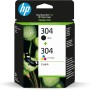 HP 304 3JB05AE - Pack de 2 Cartuchos de Tinta Originales Negro y Tricolor, compatible con impresoras de inyección de tinta HP