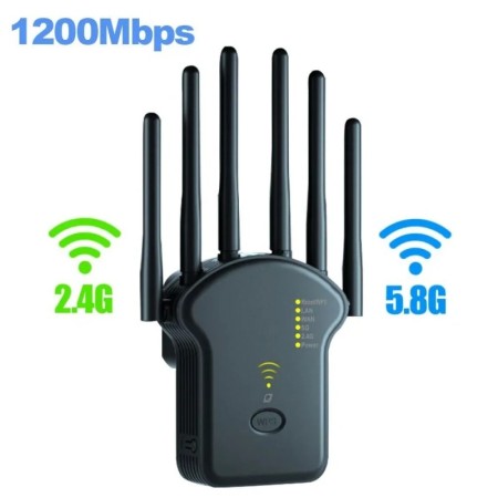 Repetidor WiFi inalámbrico de 1200Mbps, repetidor de señal WiFi de dob