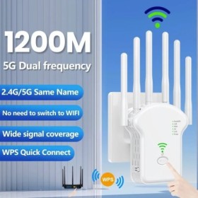 Repetidor WiFi inalámbrico de 1200Mbps, repetidor de señal WiFi de dob