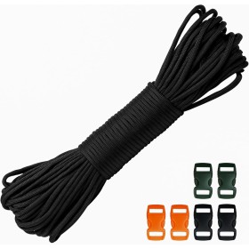 suruikei 30m Cord Paracord 550 4mm Cuerda Paracord 7 Hebras Cuerda de Nylon Cuerda de Paracaídas Carga para Acampar, Al Aire
