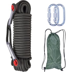 LZ.MZXU Cuerda Escalada 30M, 10mm Cuerda de Escalada Cuerda de Seguridad Nylon Cuerda Cuerdas de Rescate con 2 Mosquetón para
