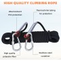 LZ.MZXU Cuerda Escalada 30M, 10mm Cuerda de Escalada Cuerda de Seguridad Nylon Cuerda Cuerdas de Rescate con 2 Mosquetón para