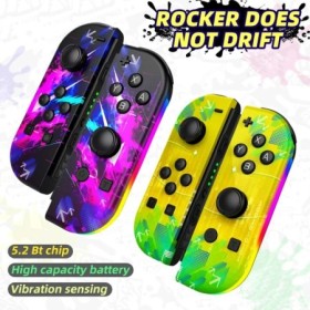 Para controlador de interruptor NS BT 5,2 RGB LED Joypad izquierdo y d