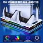 ALEEMTRY Soporte para PS5 Slim con ventilador de 3 niveles, luz RGB, almacenamiento de 15 juegos, soporte para PS5, soporte para