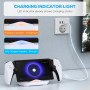 FASTSNAIL Soporte de carga para reproductor remoto PS Portal, estación de carga portátil con 14 modos de luz RGB y cable tipo C,