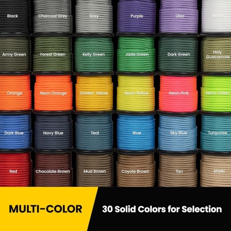 Kamu Synber Paracord 2mm 3 Hebras 15M 100% Nylon Tipo I Cuerda de Paracaídas para Exteriores, Bricolaje, Artesanía | Soporta