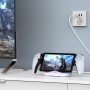 FASTSNAIL Soporte de carga para reproductor remoto PS Portal, estación de carga portátil con 14 modos de luz RGB y cable tipo C,